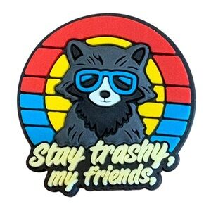 Stay Trashy My Friends Raccoon Croc Charm